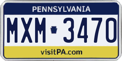 PA license plate MXM3470