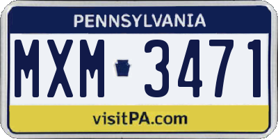 PA license plate MXM3471