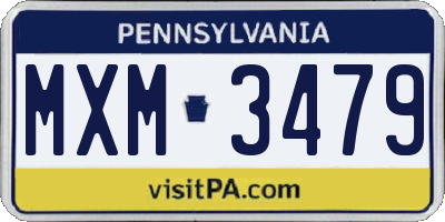 PA license plate MXM3479