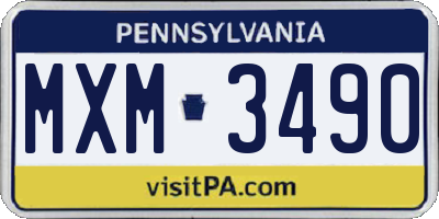 PA license plate MXM3490