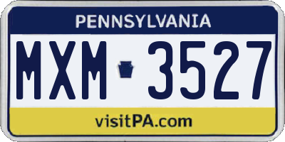 PA license plate MXM3527