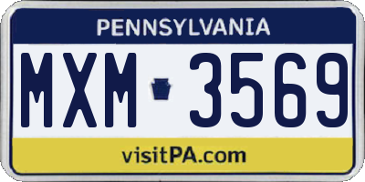 PA license plate MXM3569