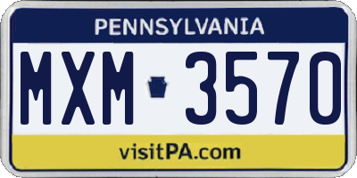 PA license plate MXM3570