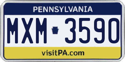 PA license plate MXM3590