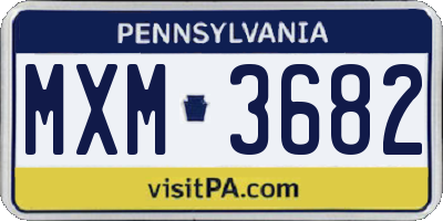PA license plate MXM3682