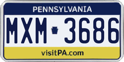 PA license plate MXM3686