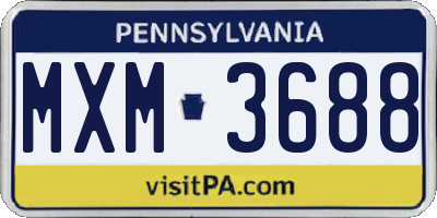 PA license plate MXM3688