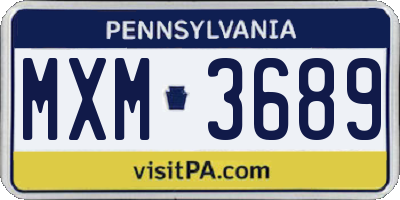 PA license plate MXM3689