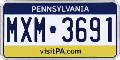 PA license plate MXM3691