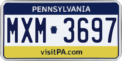 PA license plate MXM3697
