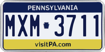 PA license plate MXM3711