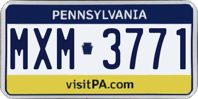 PA license plate MXM3771