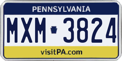 PA license plate MXM3824