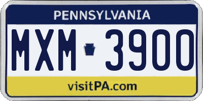 PA license plate MXM3900