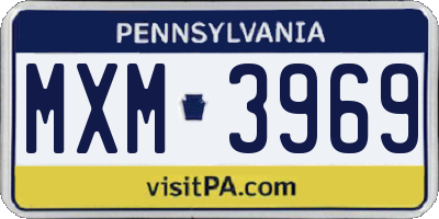 PA license plate MXM3969