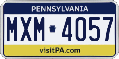 PA license plate MXM4057