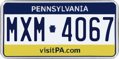 PA license plate MXM4067