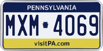 PA license plate MXM4069