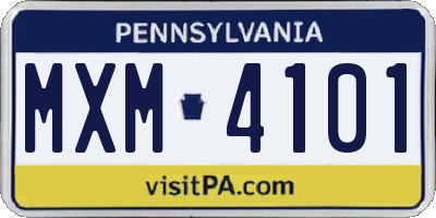 PA license plate MXM4101