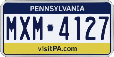 PA license plate MXM4127