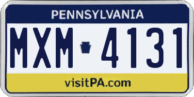 PA license plate MXM4131