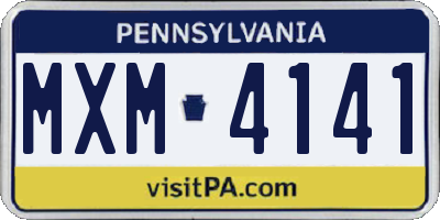 PA license plate MXM4141