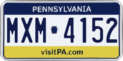 PA license plate MXM4152