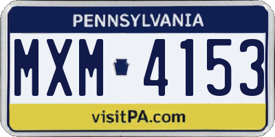 PA license plate MXM4153