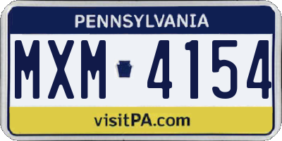 PA license plate MXM4154