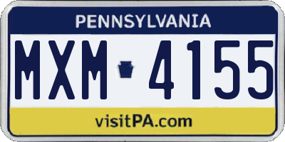 PA license plate MXM4155