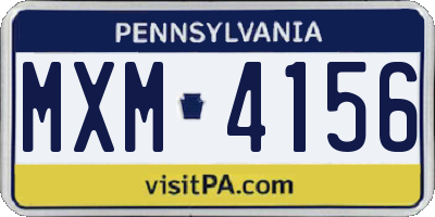 PA license plate MXM4156
