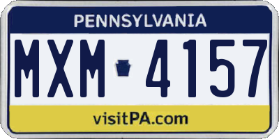 PA license plate MXM4157