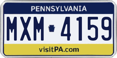 PA license plate MXM4159