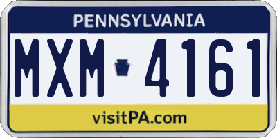 PA license plate MXM4161