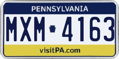 PA license plate MXM4163