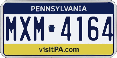 PA license plate MXM4164