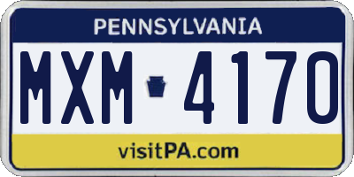 PA license plate MXM4170
