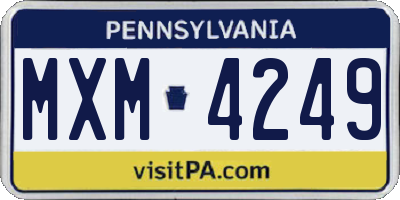PA license plate MXM4249