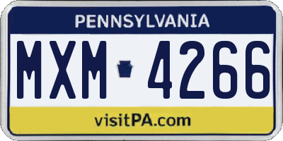 PA license plate MXM4266
