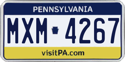 PA license plate MXM4267