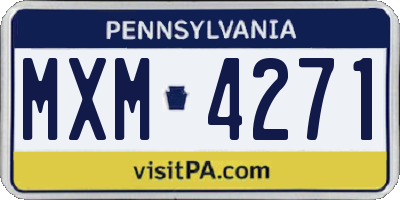 PA license plate MXM4271