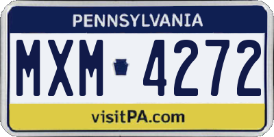 PA license plate MXM4272