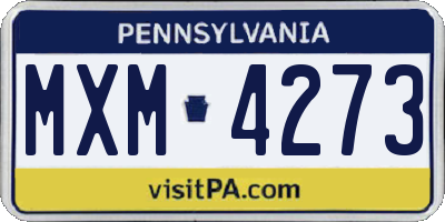 PA license plate MXM4273
