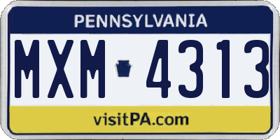 PA license plate MXM4313