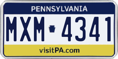 PA license plate MXM4341