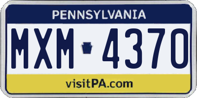 PA license plate MXM4370