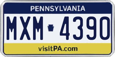 PA license plate MXM4390