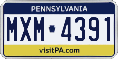 PA license plate MXM4391