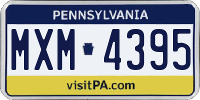 PA license plate MXM4395