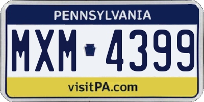 PA license plate MXM4399